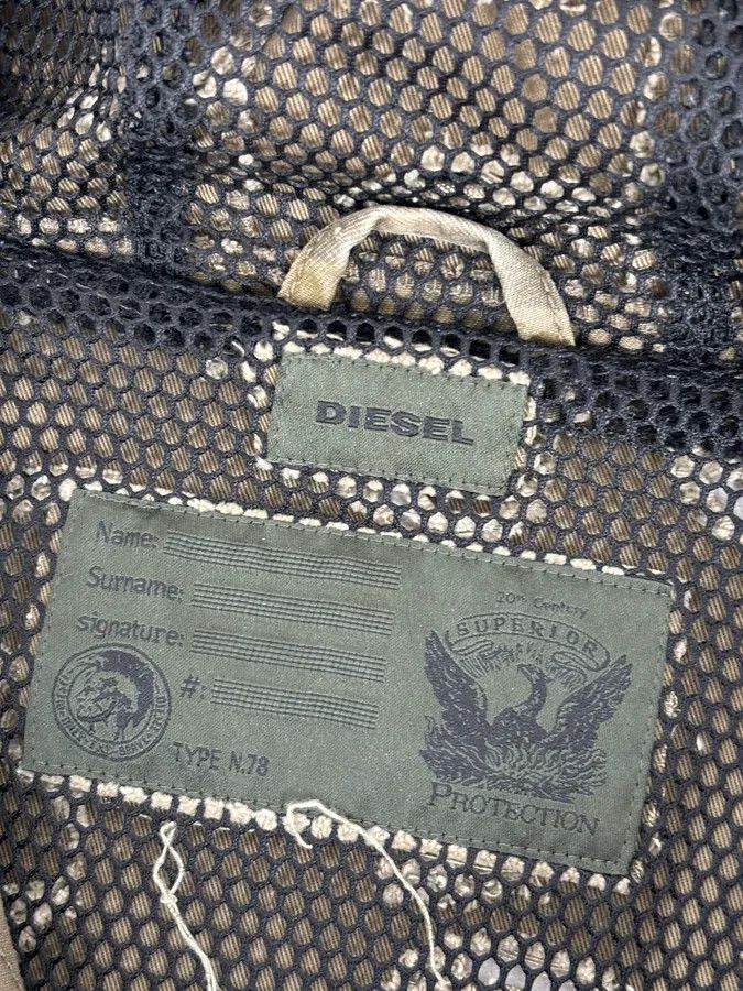 Diesel 2010 Diesel Khaki Jacket Nylon Laser Cut Distressed Size L Size US L / EU 52-54 / 3 - 13 Thumbnail