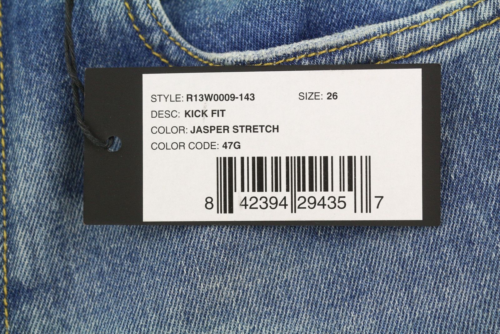 R13 KICK FIT 26 Jasper Stretch Cropped Faded Blue PS26 89081 Size 26" / US 2 / IT 38 - 8 Thumbnail