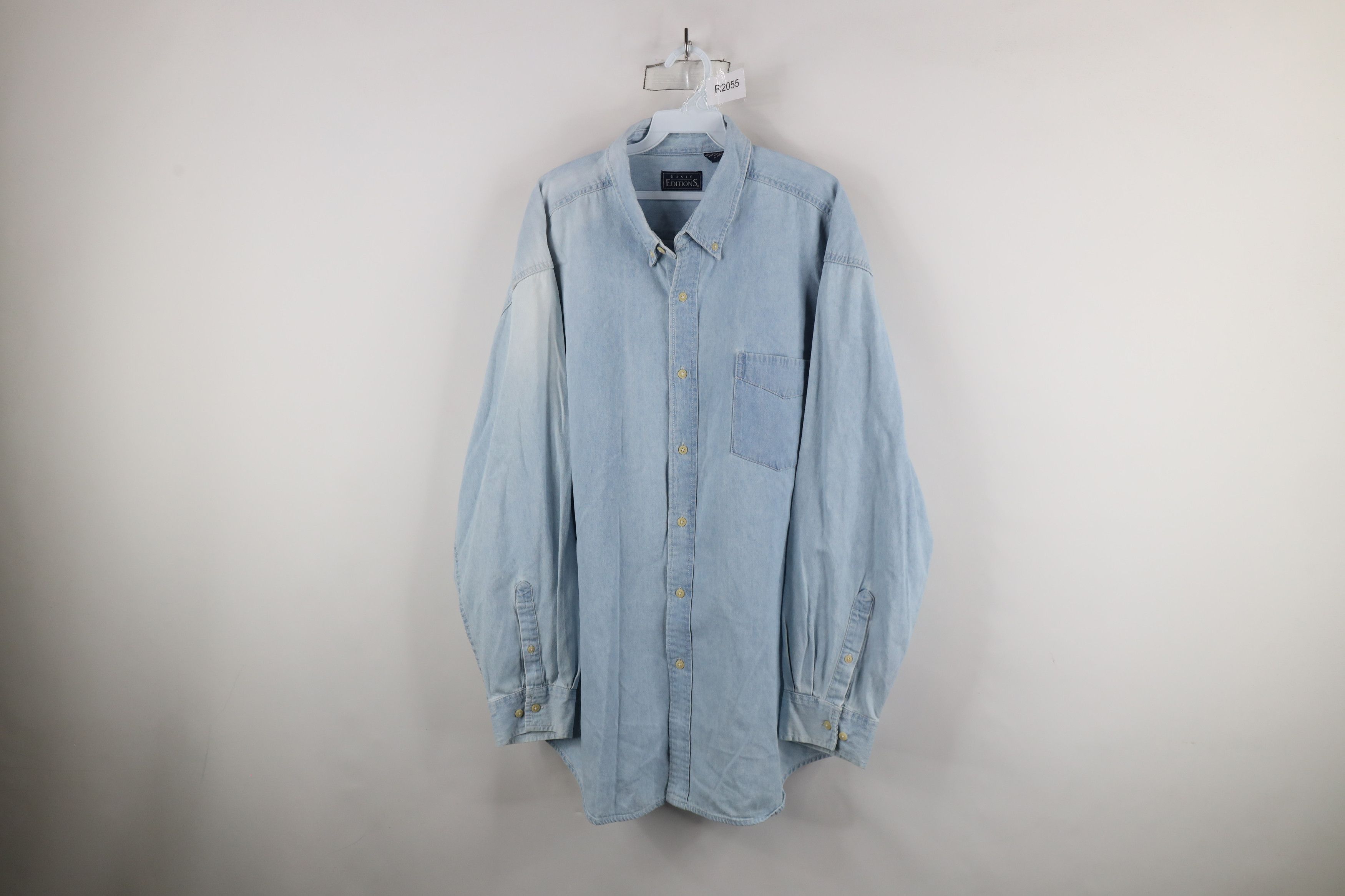 Vintage Vintage 90s Streetwear Denim Jean Button Down Shirt Blue Size US XL / EU 56 / 4 - 1 Thumbnail