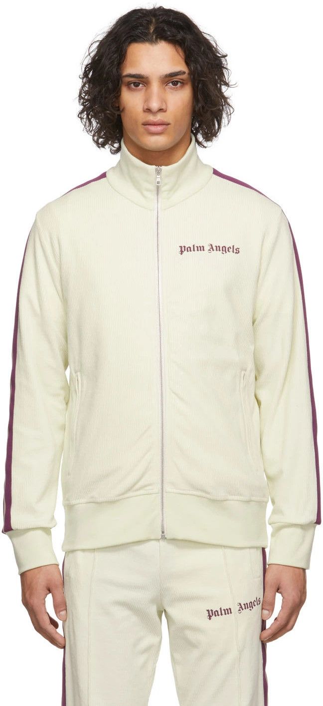 Palm Angels o1rshd1 Q:2 / Cord Fleece Track Jacket in Light Grey/Purple Size US M / EU 48-50 / 2 - 2 Thumbnail