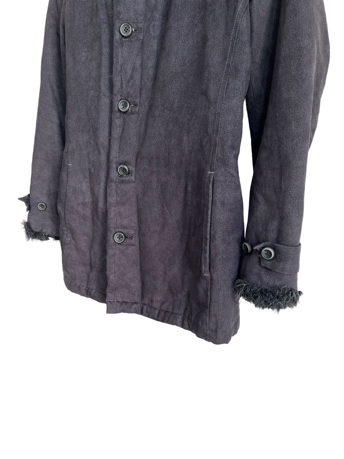 Yasuyuki Ishii 1990s Tornado Mart 🇯🇵 Faux Fur Part Belted Biker Coat Jacket Size US M / EU 48-50 / 2 - 7 Thumbnail
