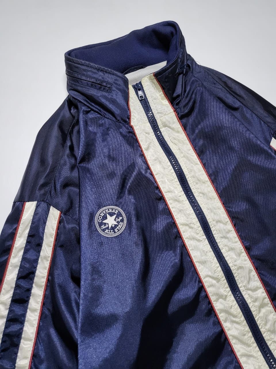 Converse × Vintage Converse navy metallic biglogo Windbreaker Jacket Size US L / EU 52-54 / 3 - 15 Thumbnail