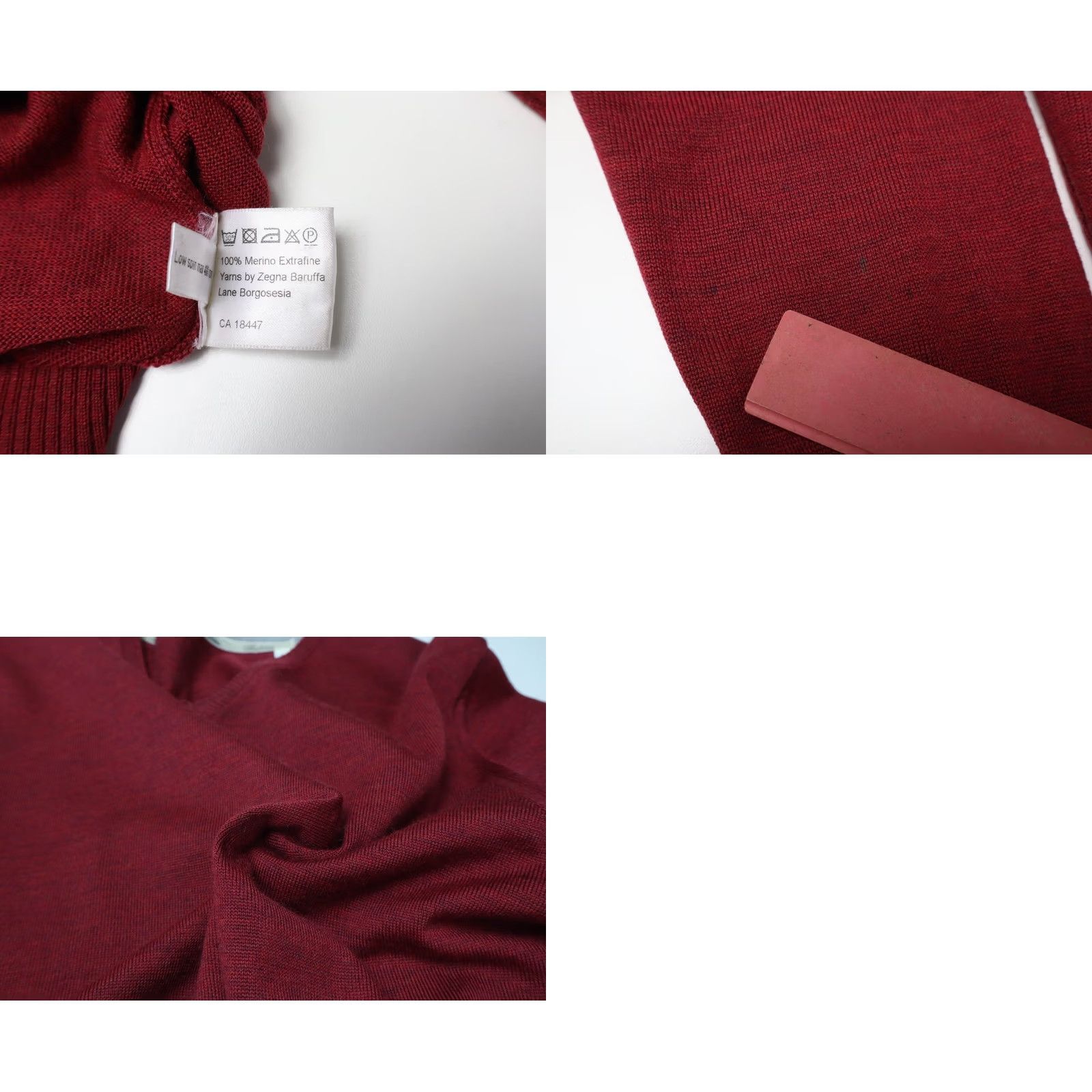 Vintage STENSTROMS Jumper Mens MEDIUM Red V-Neck Pure Merino Patches On Elbows Size US M / EU 48-50 / 2 - 8 Thumbnail