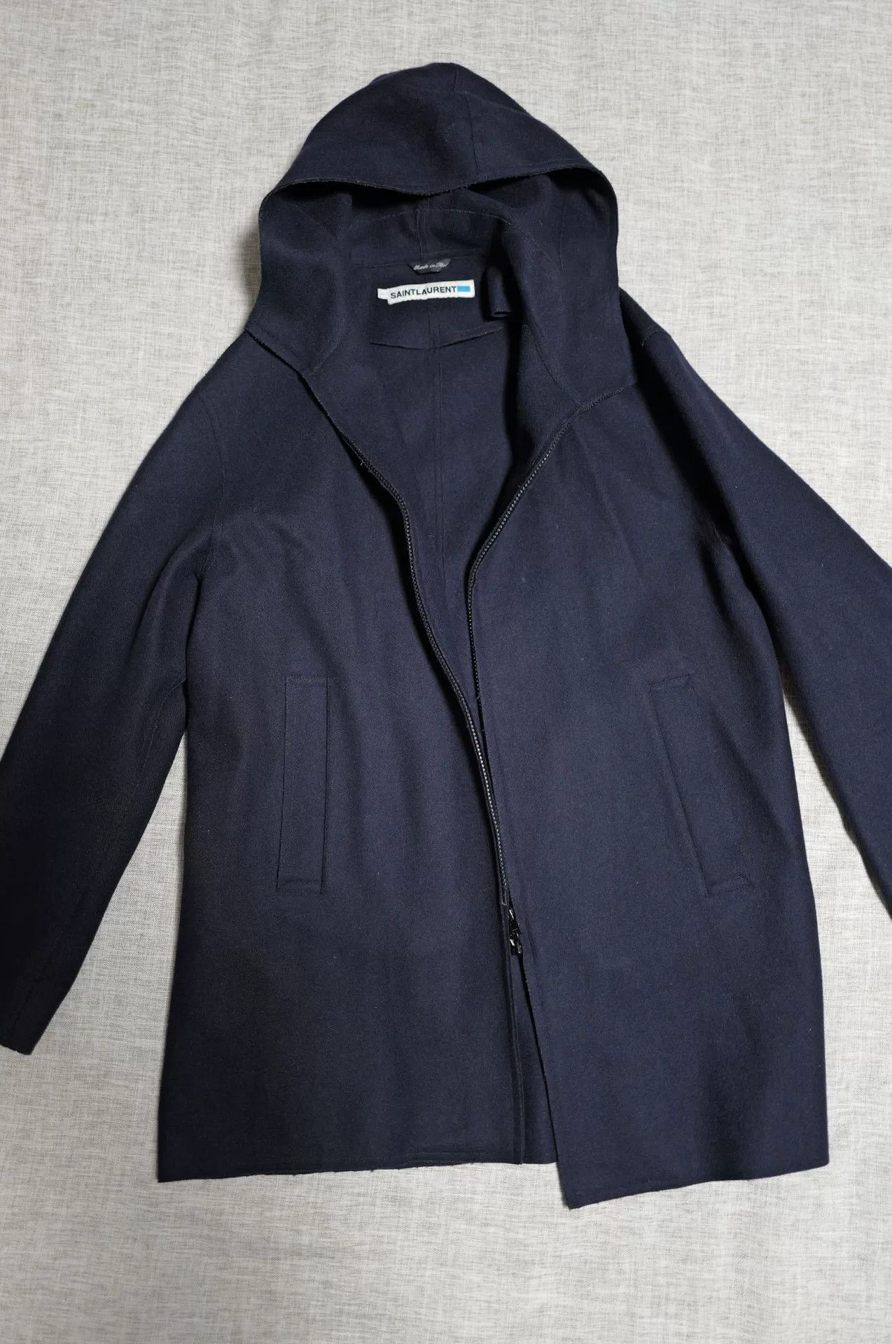 Saint Laurent Paris Saint Laurent Navy Wool Coat Size US S / EU 44-46 / 1 - 1 Thumbnail
