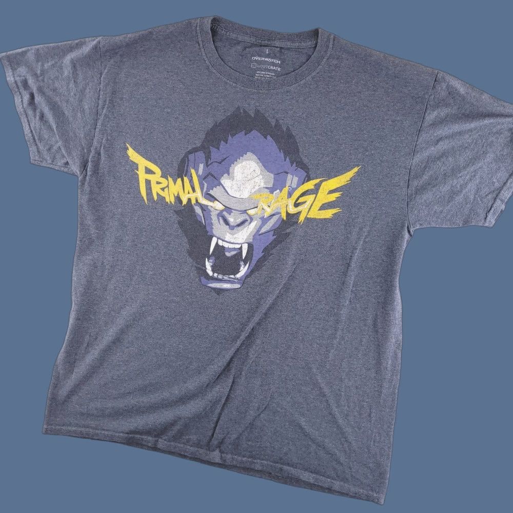 Vintage Loot Crate Shirt Mens Large Gray Overwatch Winston Primal Rage T-Shirt Size US L / EU 52-54 / 3 - 1 Thumbnail