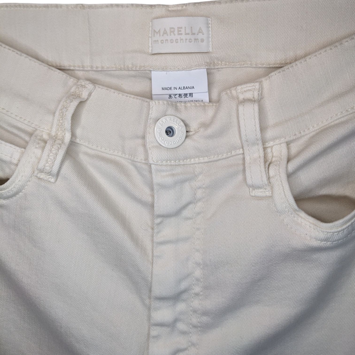 Marella Marella Monochrome Cropped Skinny Straight Vanilla Jean Size 27" / US 4 / IT 40 - 4 Thumbnail