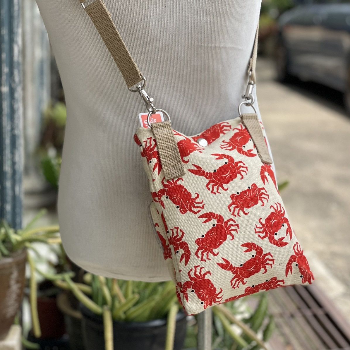 Designer × Japanese Brand Japanese Brand Wabisuke Canvas Printed Crab Crossbody Size ONE SIZE - 4 Thumbnail