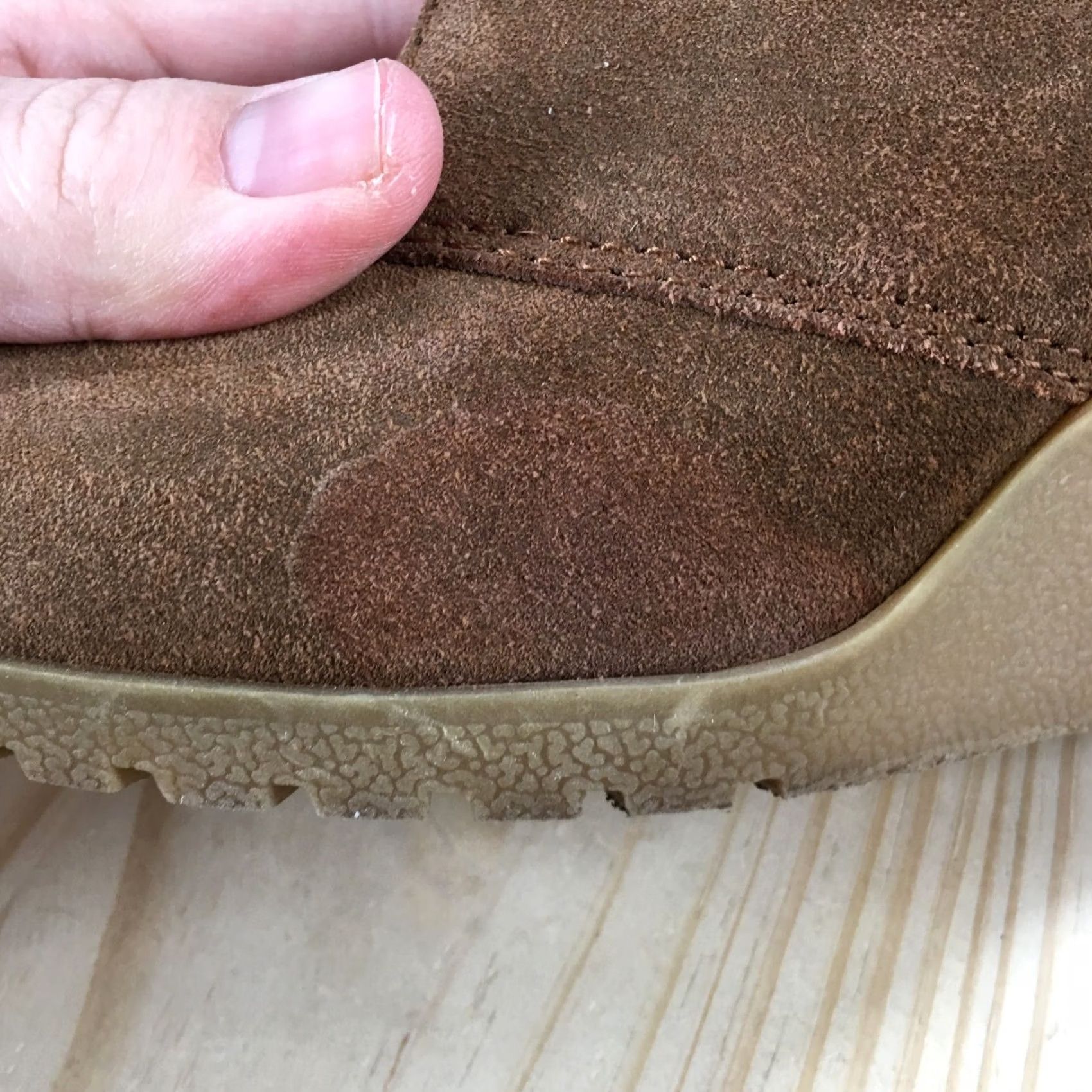 Vintage White Mountain Womens Chukka Boots - Brown Leather Wedge Heels - 8/6.5 US Size - Casual Booties - Fashion Size US 8 / IT 38 - 7 Thumbnail