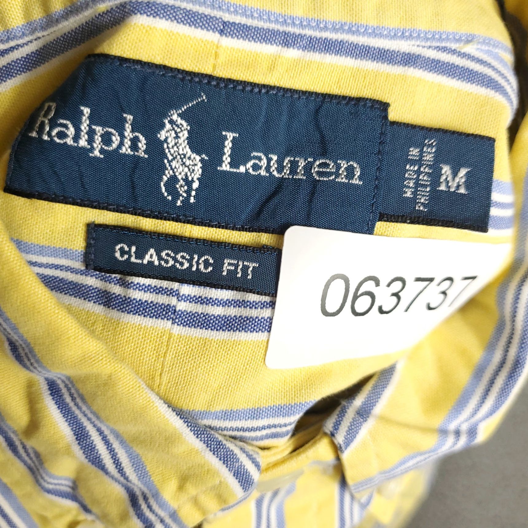 Ralph Lauren Ralph Lauren Button-Up Shirt Mens Medium Yellow Blue Striped Collared Short Sleeve Size US M / EU 48-50 / 2 - 6 Thumbnail