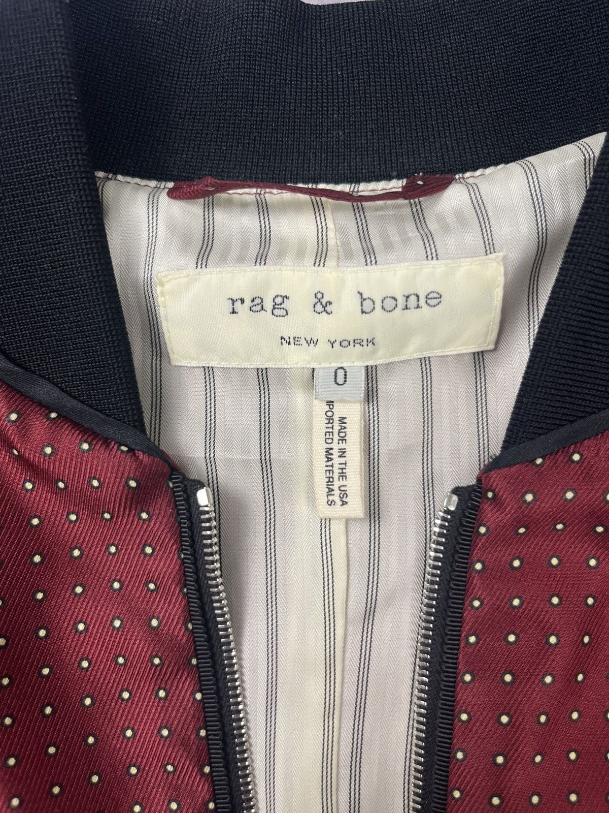 Rag & Bone Rag & Bone Silk Print Bomber Jacket with Banded Trim US 0 Size XS / US 0-2 / IT 36-38 - 2 Thumbnail