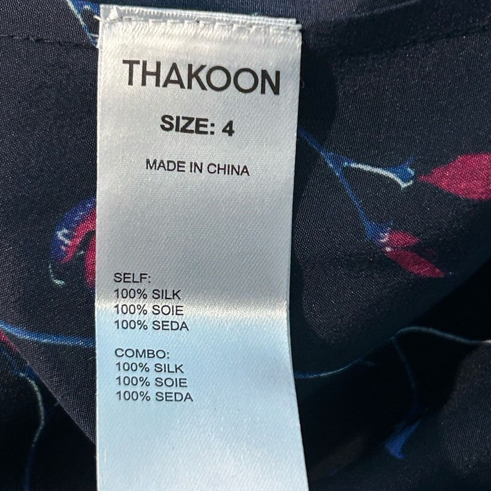 THAKOON Thakoon Silk Navy Tulip Long Sleeve Shirt Midi Dress NWT 4 Size S / US 4 / IT 40 - 10 Thumbnail