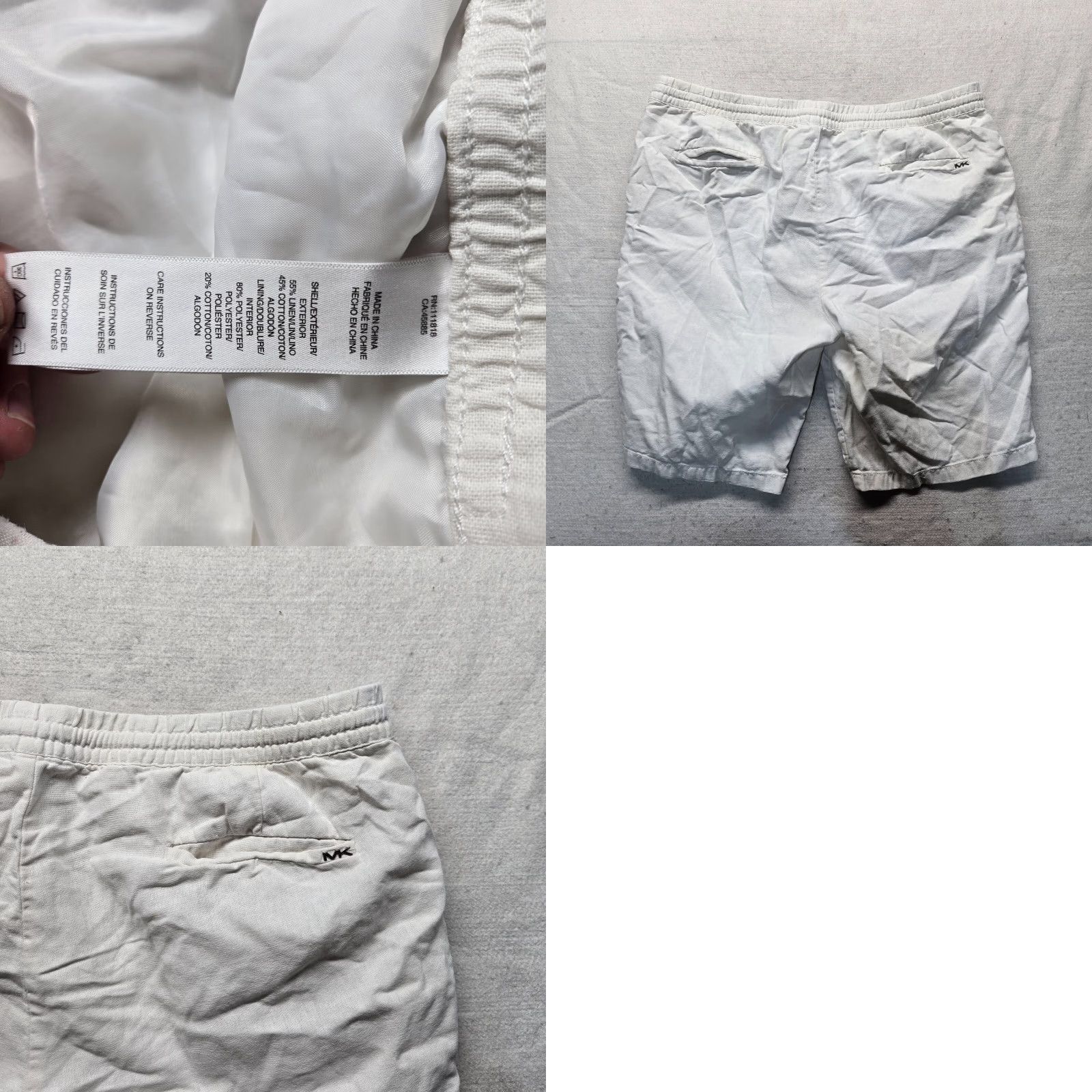 Michael Kors Michael Kors Shorts Solid White Flat Front Bermuda Adult Men's Size 38 Size US 38 / EU 54 - 8 Thumbnail