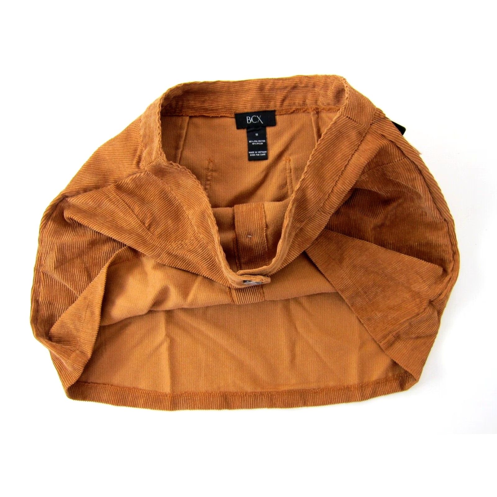 Vintage NWT BCX Paprika Brown Corduroy Button Down Back Pocket Mini Skirt Women L JR 11 Size 32" / US 10 / IT 46 - 6 Thumbnail