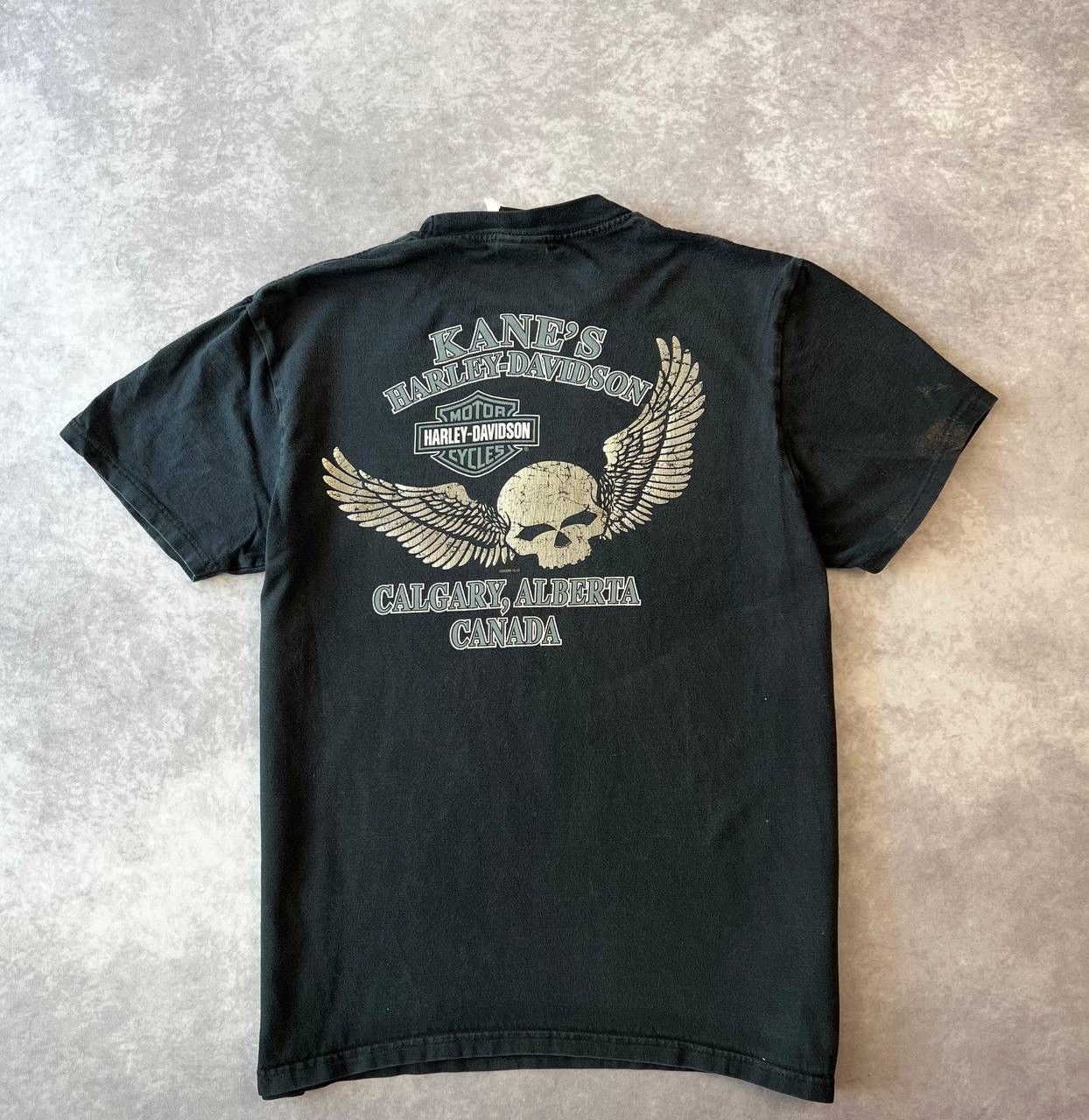 Harley Davidson Vintage Harley-Davidson Alberta T-Shirt Black Skull Wings L Size US L / EU 52-54 / 3 - 2 Thumbnail