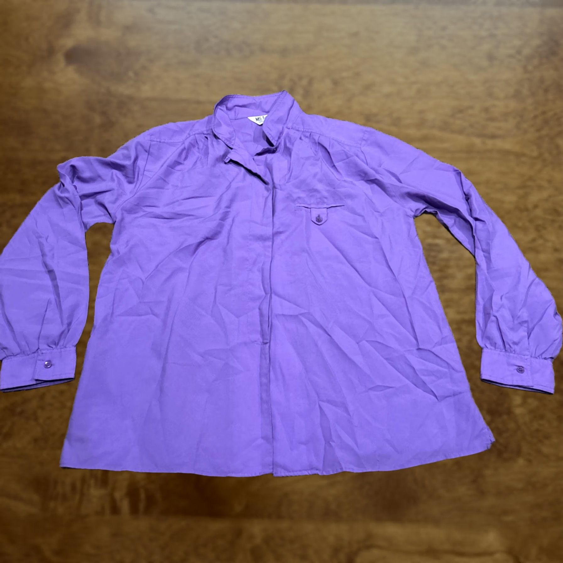 Vintage VINTAGE Ms. Casuals Button-Up Blouse Women 16 Purple Long Sleeve Collared 90s Casual Shirt Womens Size XXL / US 16-18 / IT 52-54 - 1 Thumbnail
