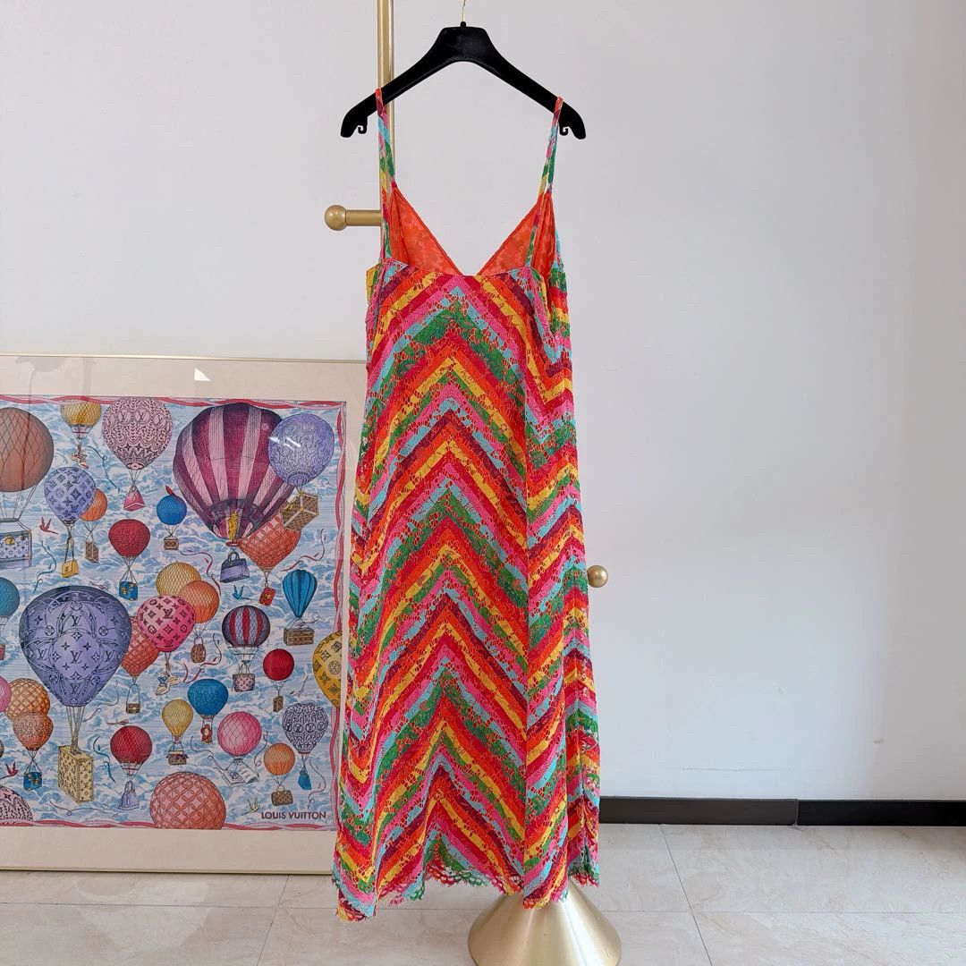 Valentino Valentino Multicolor Striped Camisole Dress Women's 44 Size M / US 6-8 / IT 42-44 - 2 Thumbnail