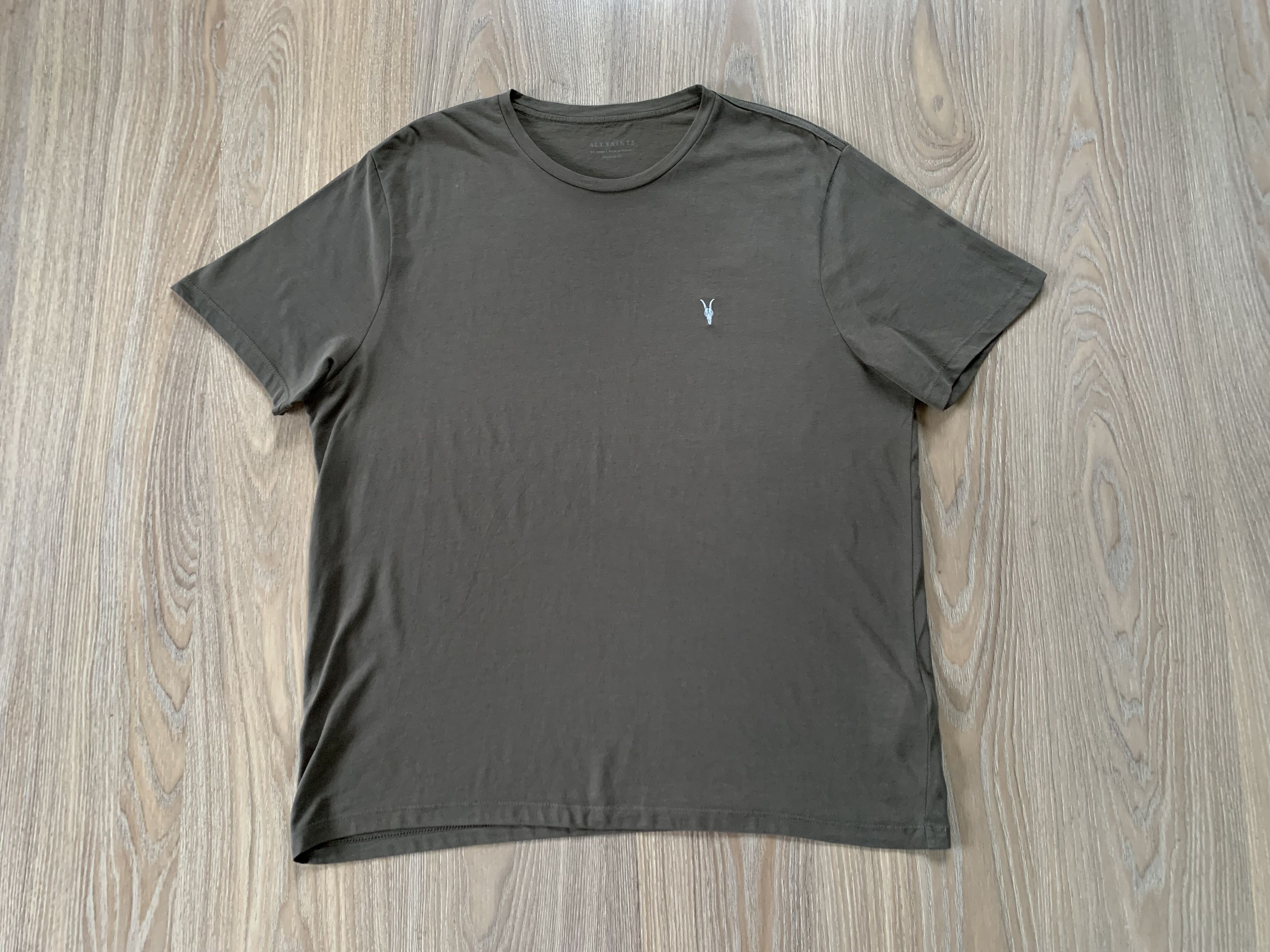 Allsaints Allsaints Basic Cotton Khaki T Shirt Size US XXL / EU 58 / 5 - 2 Thumbnail