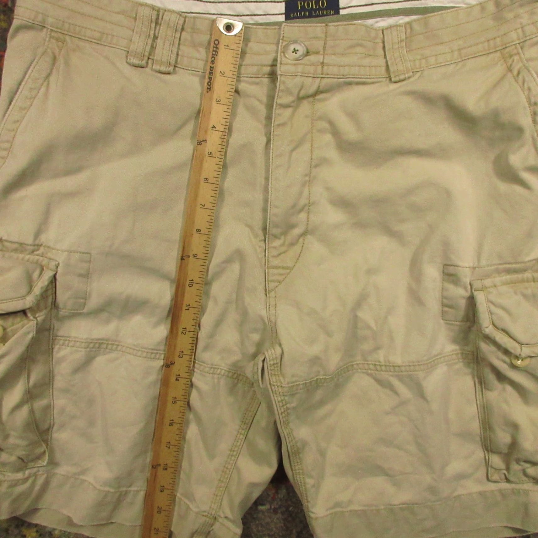 Polo Ralph Lauren Polo Ralph Lauren Cargo Shorts Men's 40 Tan Classic Chino Heavy Cotton Canvas Zip Pocket Logo 9in Inseam Cargo Shorts Men Medium? Size US L / EU 52-54 / 3 - 6 Thumbnail