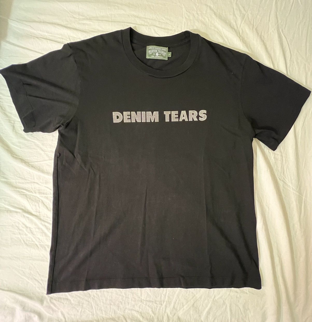 image of Denim Tears Swarovski Bust Down T-Shirt Large in Black, Men's