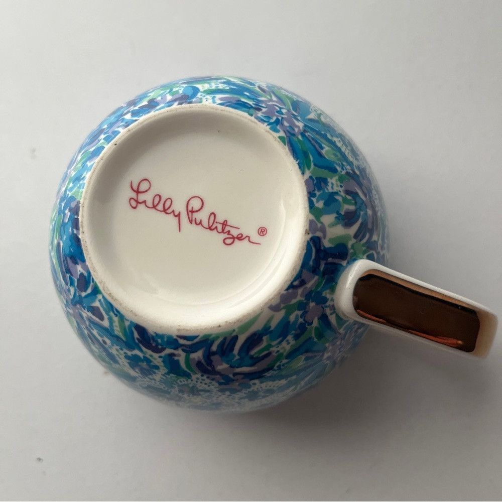Lilly Pulitzer Lilly Pulitzer Ceramic Blue Floral 12 oz Coffee Cup Mug Size ONE SIZE - 5 Thumbnail