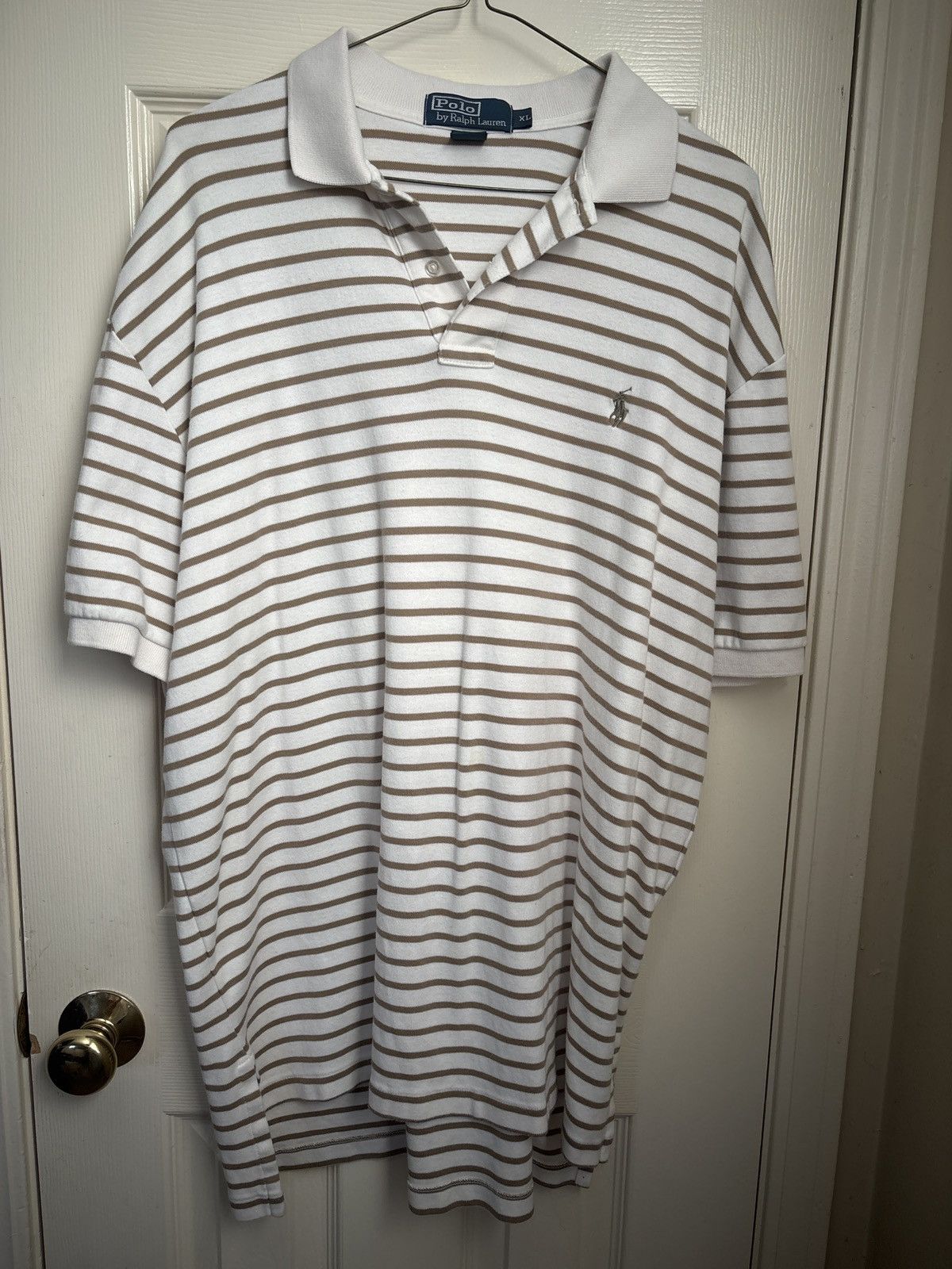 Polo Ralph Lauren Vintage Polo Ralph Lauren Beige Polo Size US XL / EU 56 / 4 - 1 Thumbnail