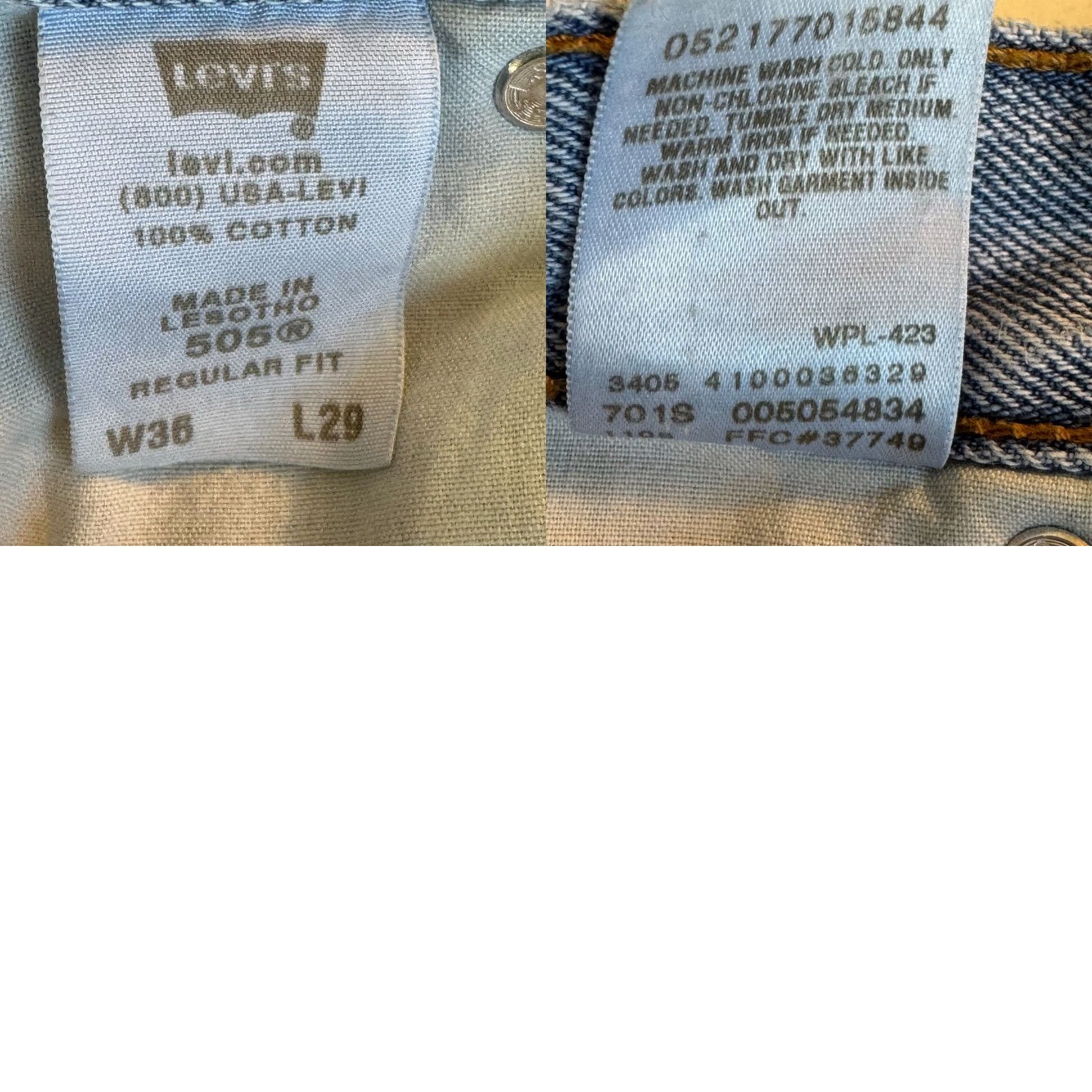 Levi's Levi’s 505 Jeans Men 36x29 Regular Fit Mid Rise Straight Light Wash Blue Denim Size US 36 / EU 52 - 9 Thumbnail
