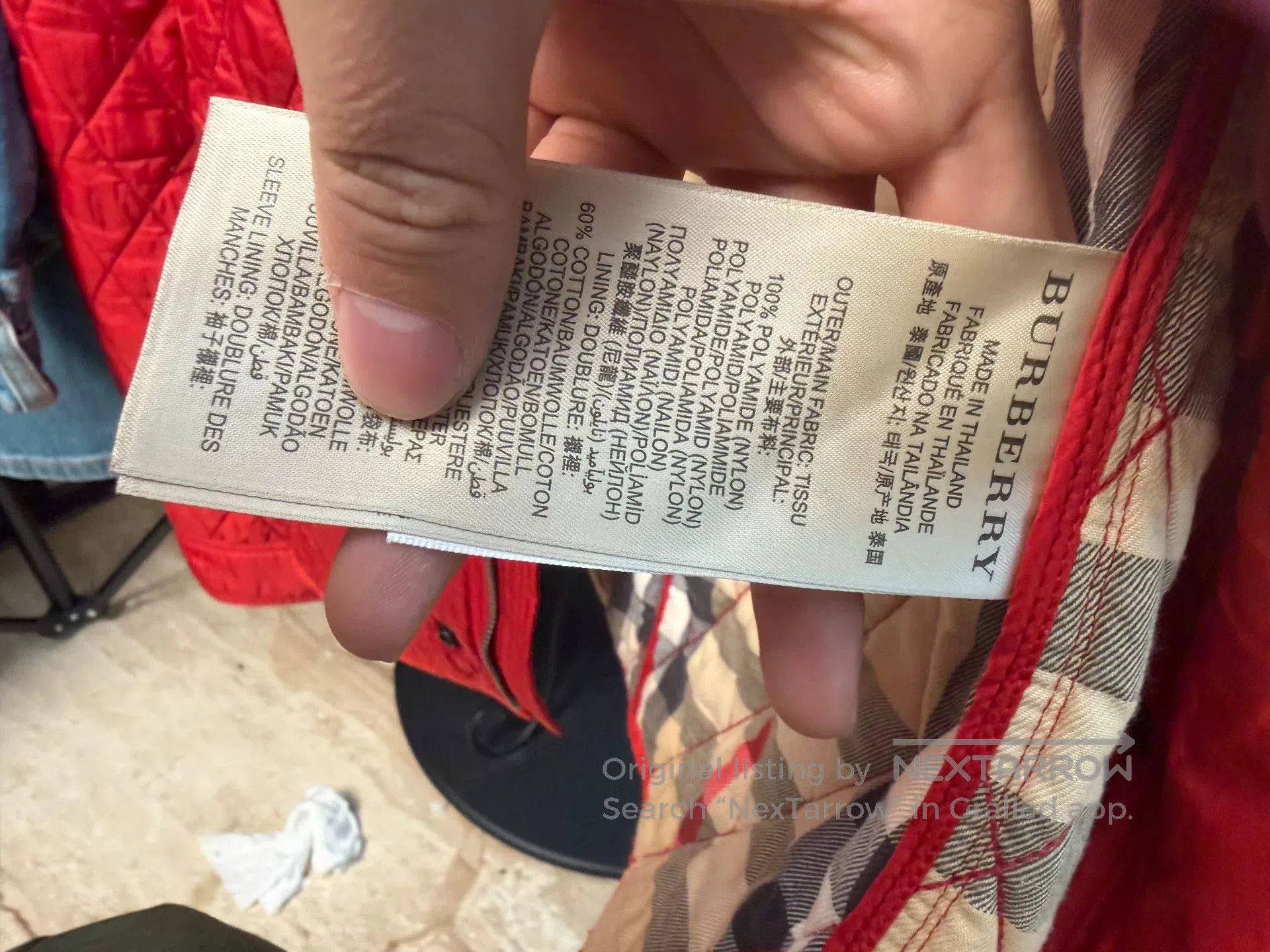 Burberry Burberry Brit Red Quilted Cotton Jacket. Size US L / EU 52-54 / 3 - 8 Thumbnail