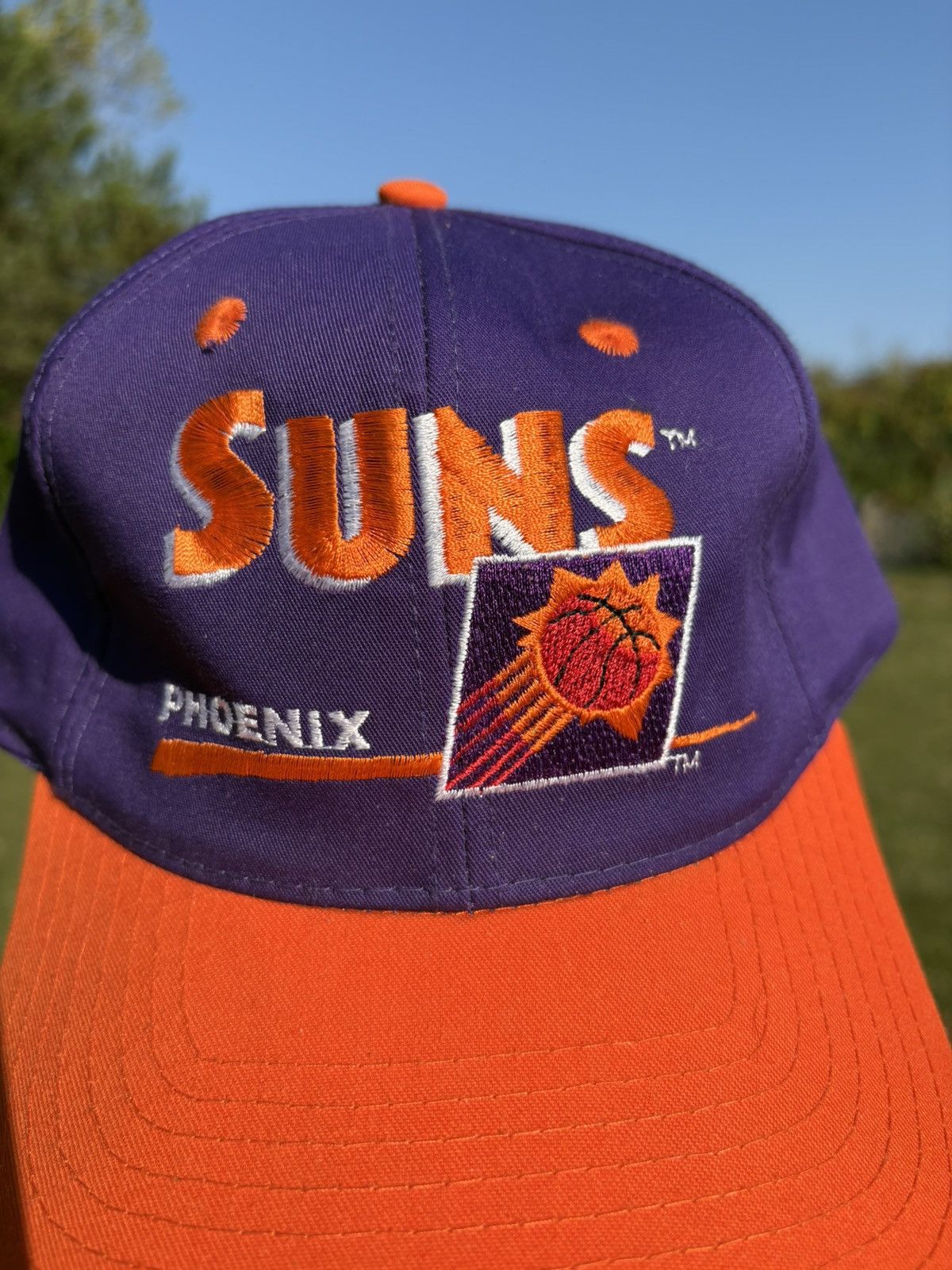 Twins Enterprise Inc. Phoenix Suns NBA Twins Vintage 90s Logo Script Snapback Hat Size ONE SIZE - 2 Thumbnail
