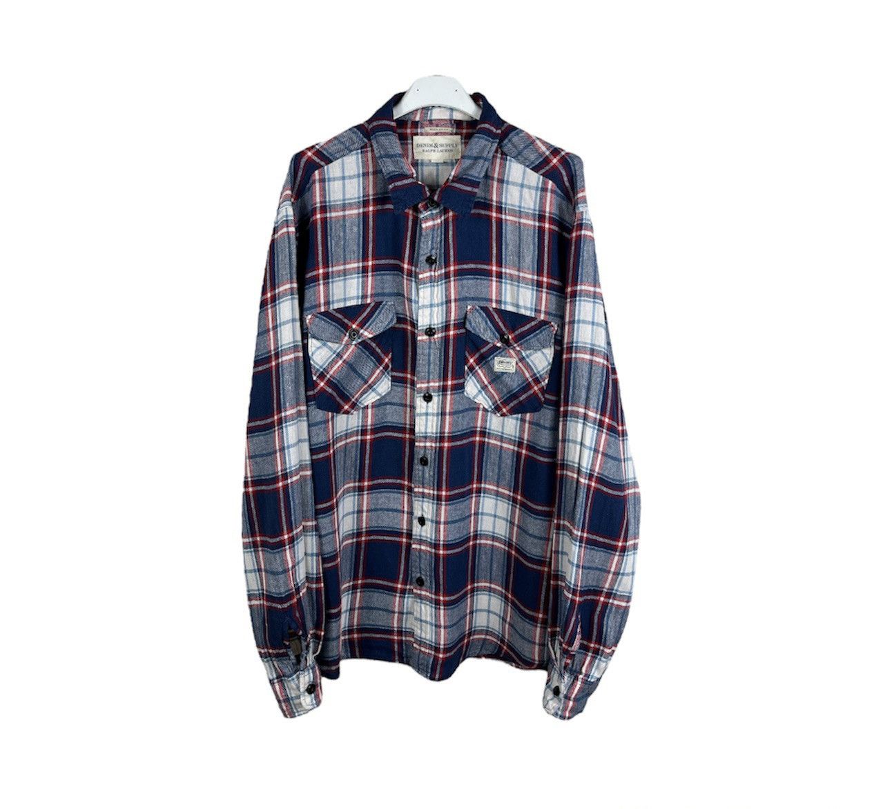 Denim & Supply Ralph Lauren × Flannel × Ralph Lauren Ralph Lauren denim& supply linen flannel checked plaid shirt Size US XL / EU 56 / 4 - 1 Thumbnail