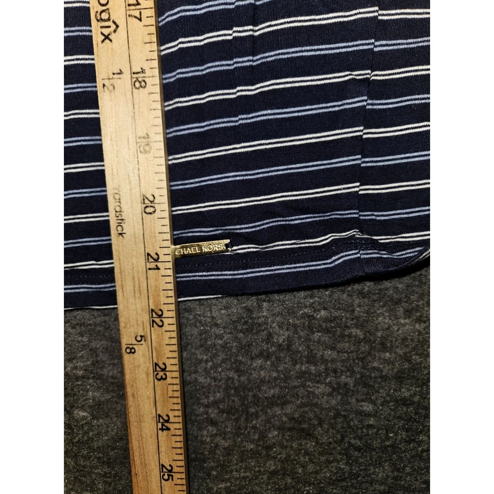 Michael Kors Michael Kors Crop Top Womens Large Boat Neck Blue Striped Casual Workwear - Preppy Style Size L / US 10 / IT 46 - 4 Thumbnail