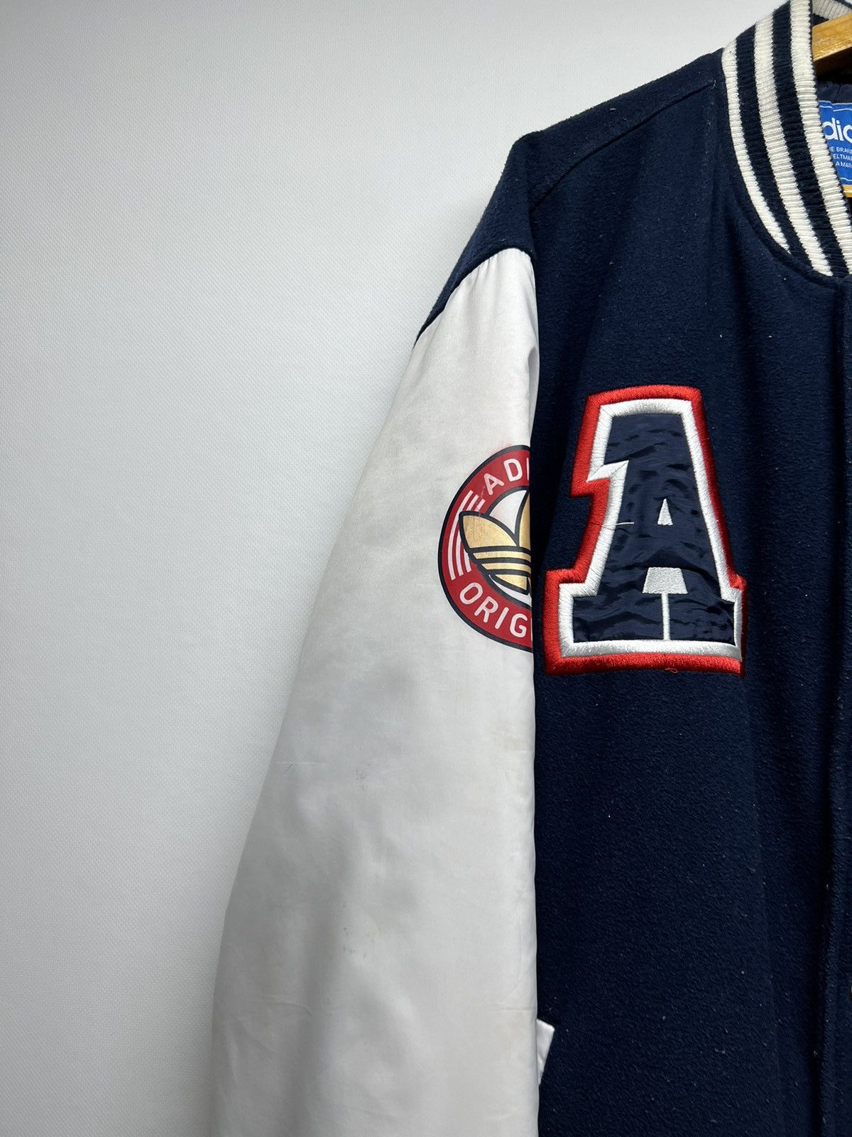 Vintage Vintage Adidas Wool/Nylon Varsity Jacket 00’s Size US XL / EU 56 / 4 - 4 Thumbnail
