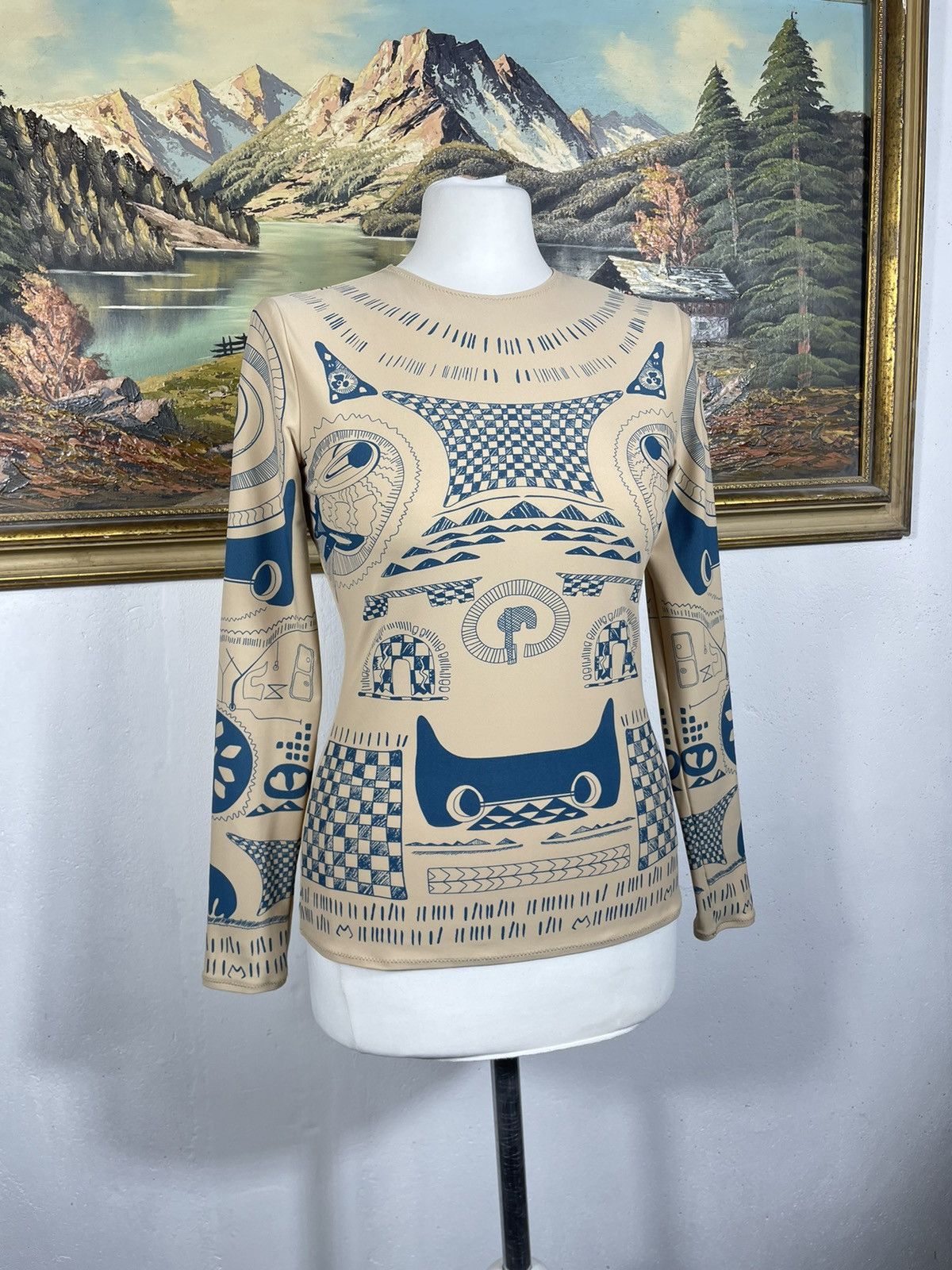 Designer Maison Margiela H&M Totem Longsleeve Blouse Top Mesh Tattoo Size M / US 6-8 / IT 42-44 - 2 Thumbnail