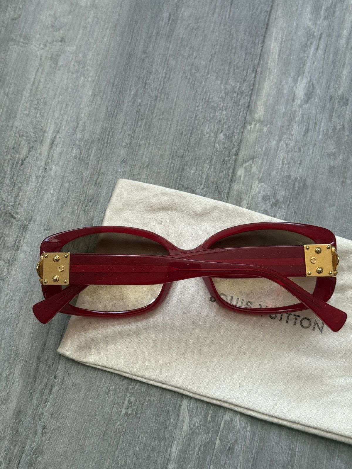 Louis Vuitton Y2K Louis Vuitton Red Sunglasses-Z0076W Size ONE SIZE - 3 Thumbnail