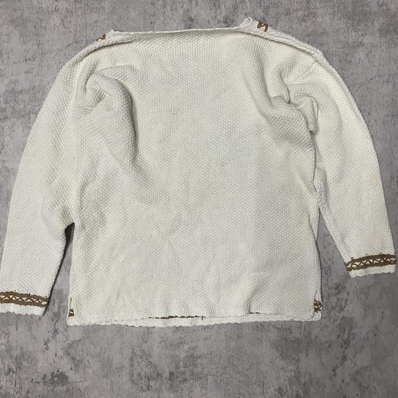 Other White and brown embroidered sweater with lace detailing Size US M / EU 48-50 / 2 - 5 Thumbnail
