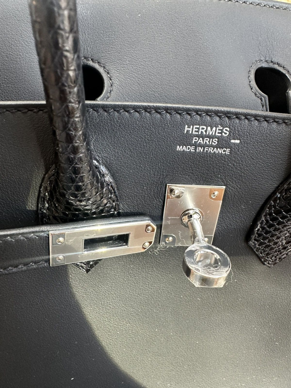 Hermes Hermès Black Niloticus Lizard and Swift Touch Birkin 25 Size ONE SIZE - 6 Thumbnail