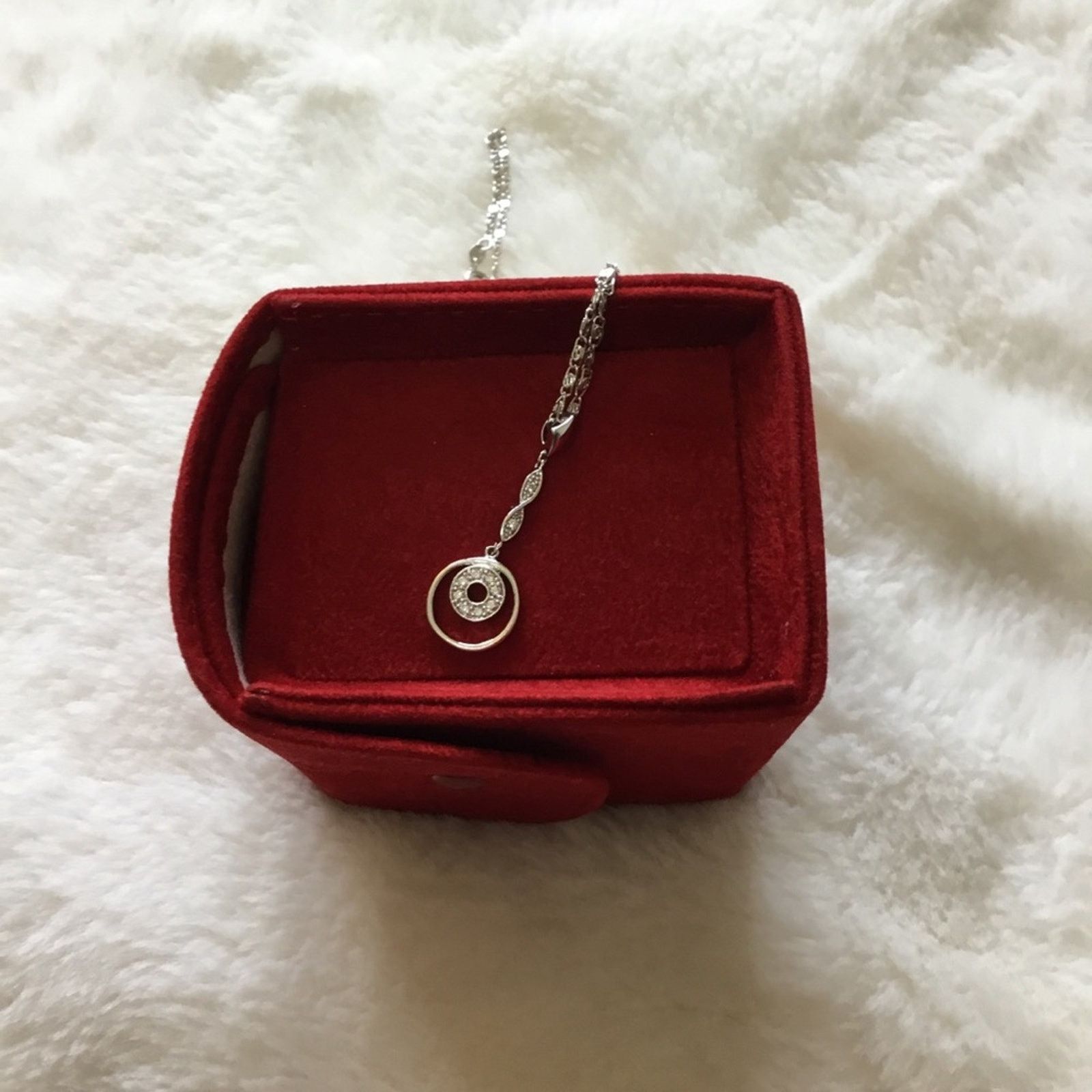 Other Silver Double Circle Sparkling Necklace Size ONE SIZE - 1 Thumbnail
