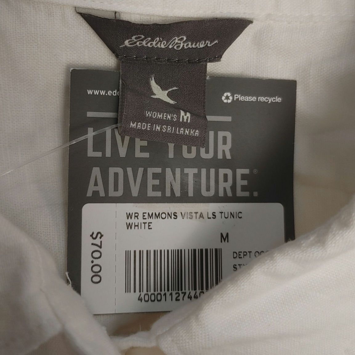 Eddie Bauer Eddie Bauer Women's M White LongSleeve Collar Bttn Dwn Tunic Size M / US 6-8 / IT 42-44 - 3 Thumbnail