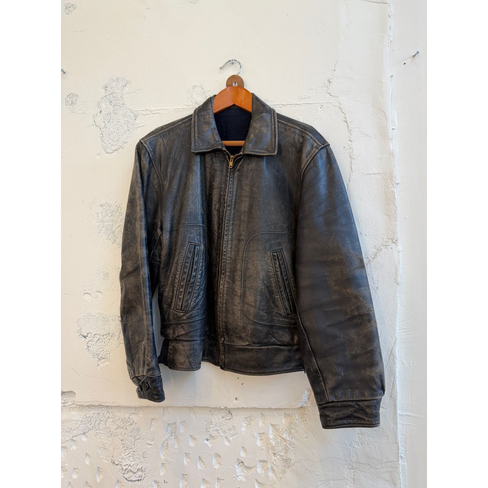 Vintage Vintage 40-50's Leather Motorcycle Jacket Size US L / EU 52-54 / 3 - 1 Thumbnail