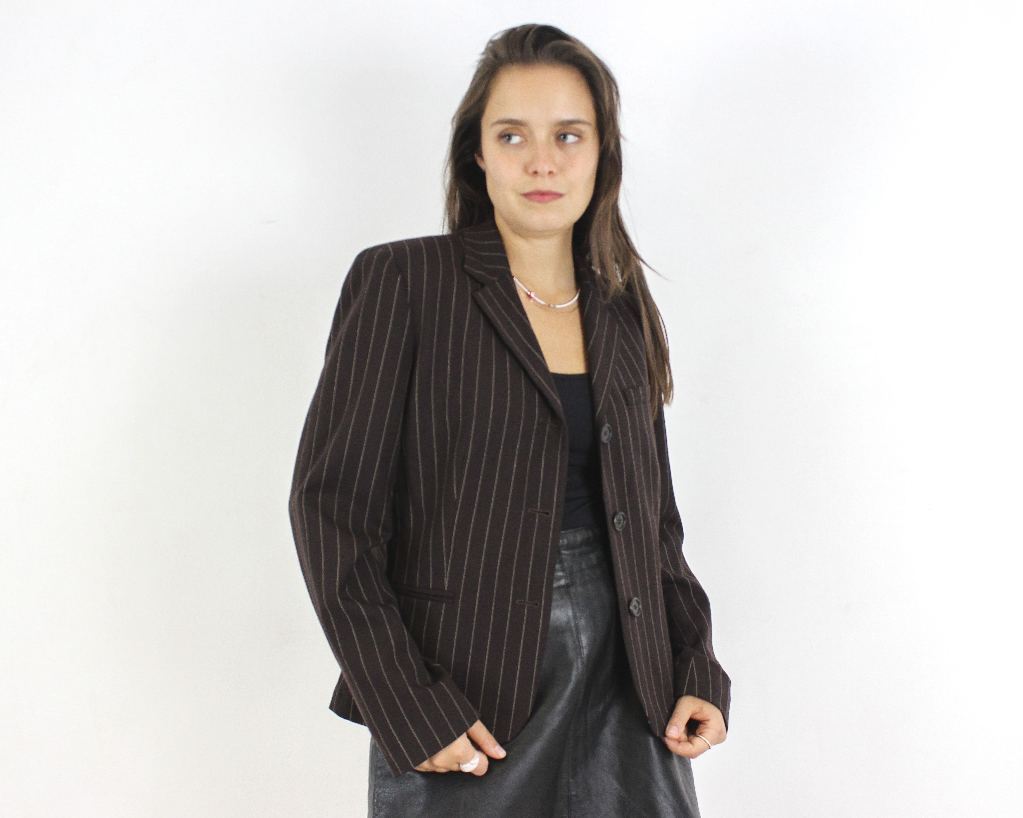 Lauren Ralph Lauren × Ralph Lauren × Vintage Women M UK 10 Wool Blazer Jacket Top Coat EU 40 Button Up Size M / US 6-8 / IT 42-44 - 4 Thumbnail