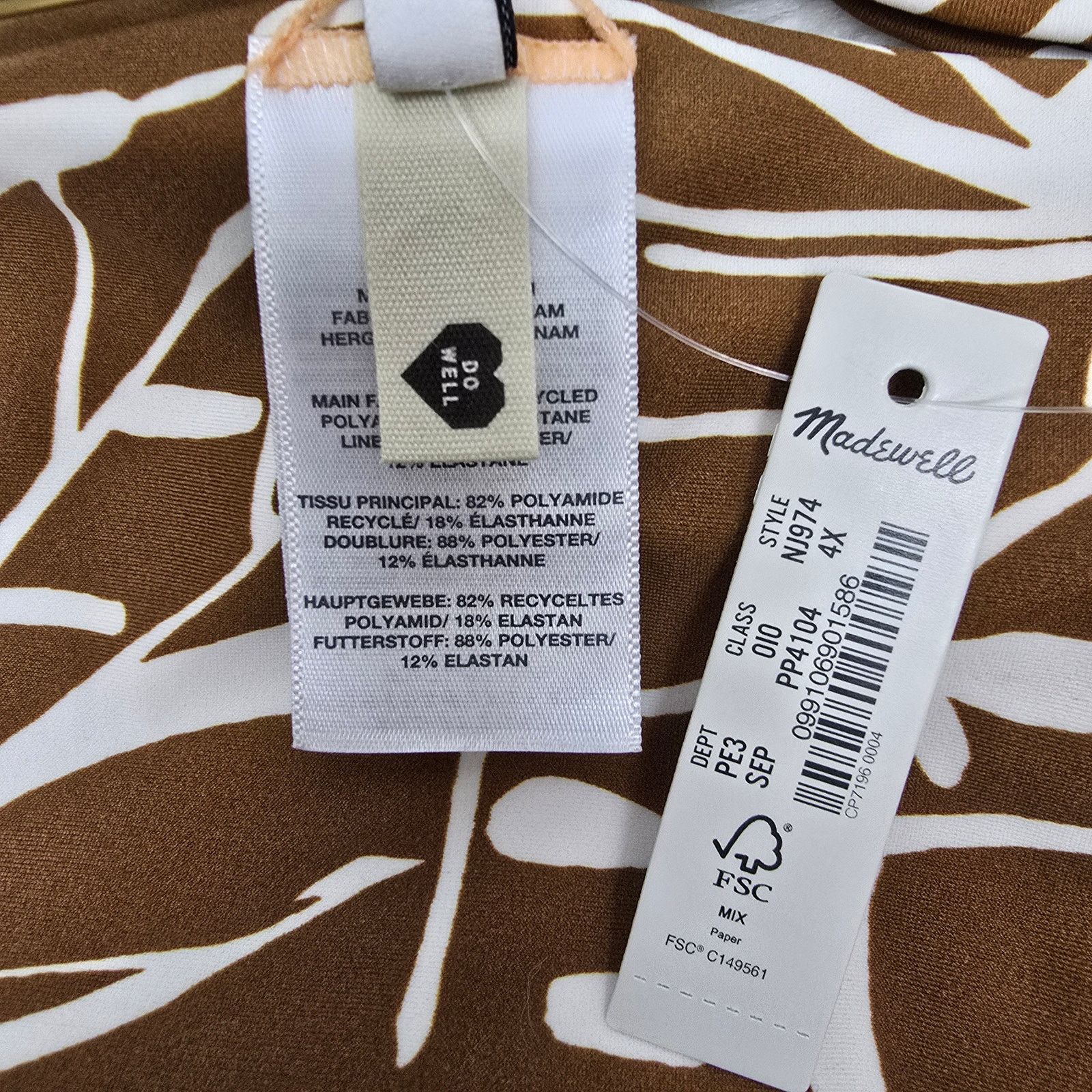 Madewell MADEWELL Plus Tie-Back Bikini Top in Abstract Flora Size 4X Size ONE SIZE - 8 Thumbnail