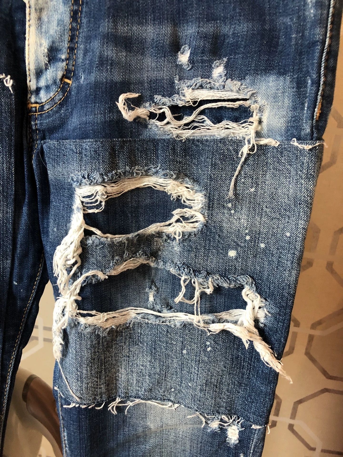 Dsquared2 Dsquared2 Blue Distressed Patched Skinny Jeans Size US 28 / EU 44 - 4 Thumbnail