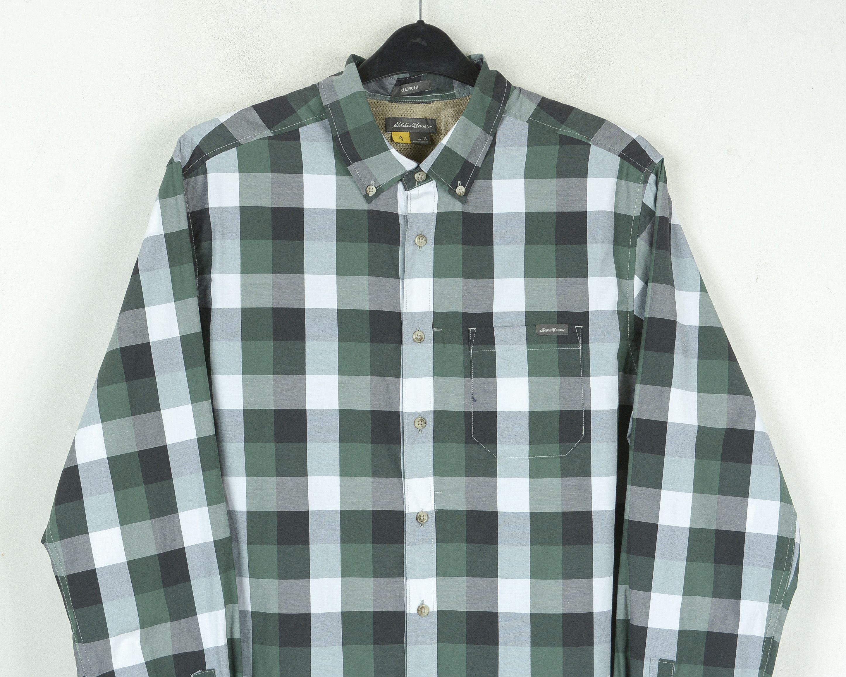 Eddie Bauer Men's Tall L Shirt Check Flannel Casual Long Sleeve Size US L / EU 52-54 / 3 - 7 Thumbnail