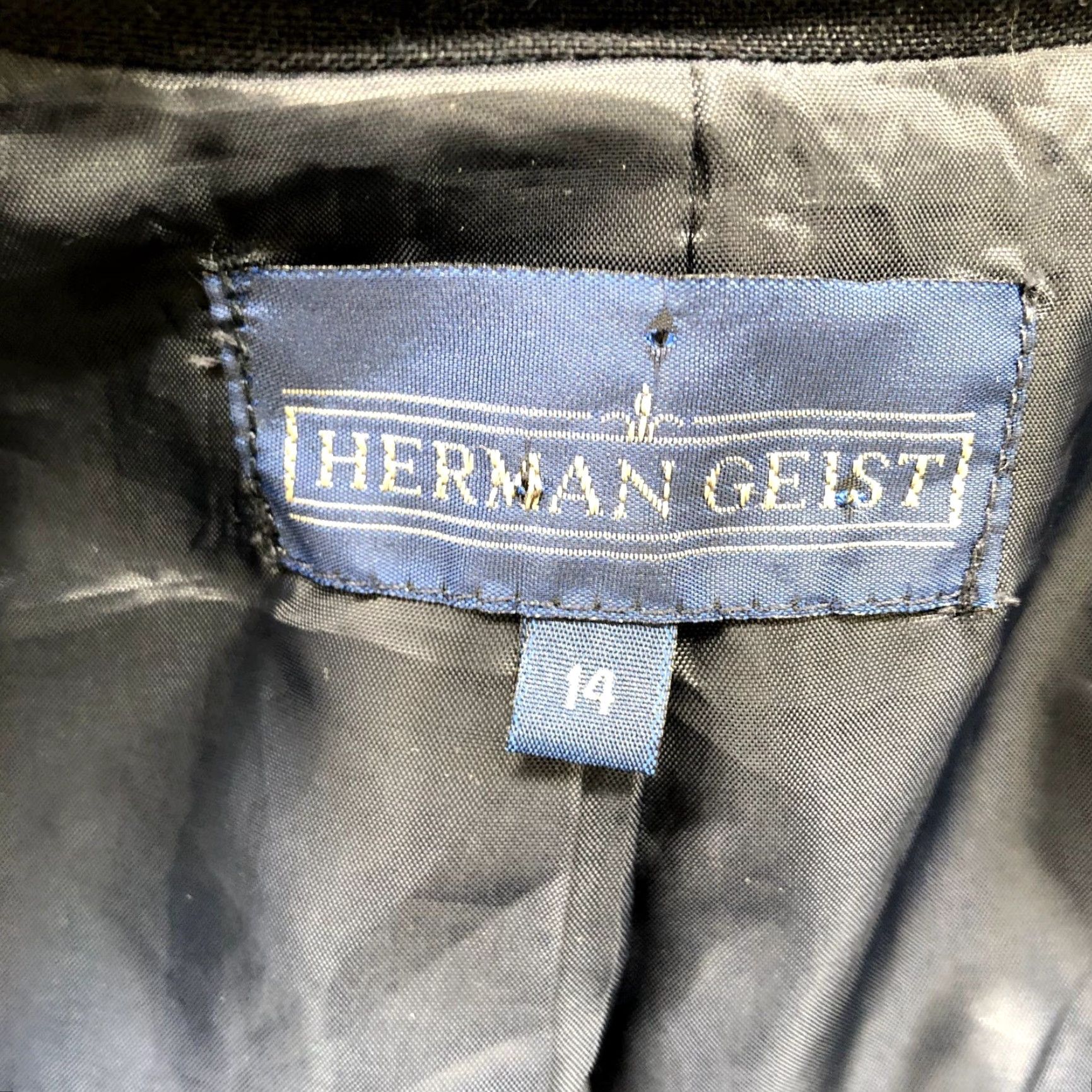 Vintage Herman Geist Womens Linen Blend Blazer Navy Blue Size 14 Minimalist Size XL / US 12-14 / IT 48-50 - 7 Thumbnail