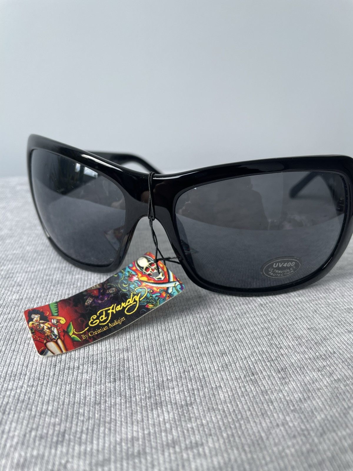 Ed Hardy × Vintage Ed Hardy Christian Audigier Vintage Y2k Black Sunglasses Size ONE SIZE - 8 Thumbnail