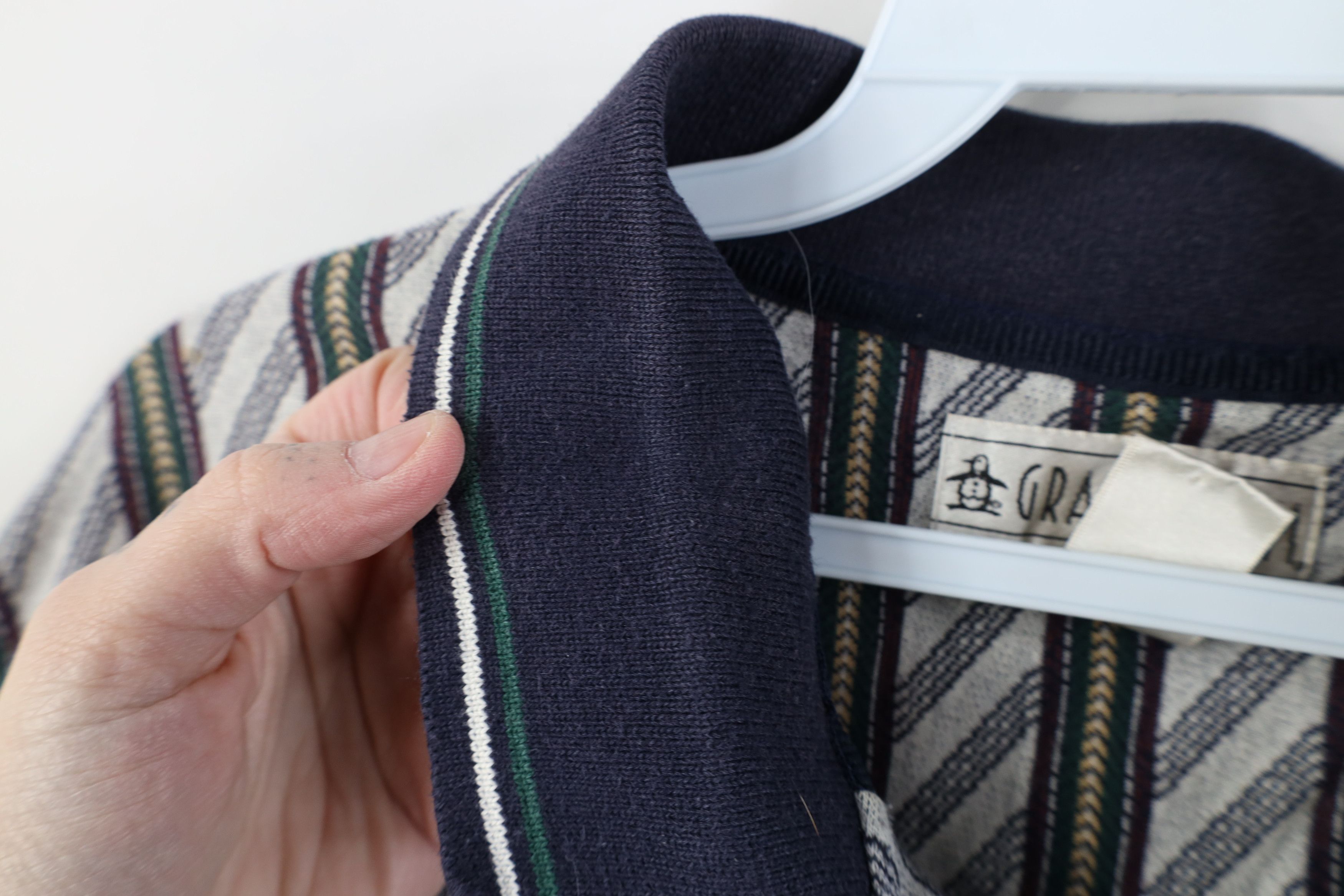 Vintage Vintage 90s Streetwear Striped Knit Collared Golf Polo Size US L / EU 52-54 / 3 - 7 Thumbnail