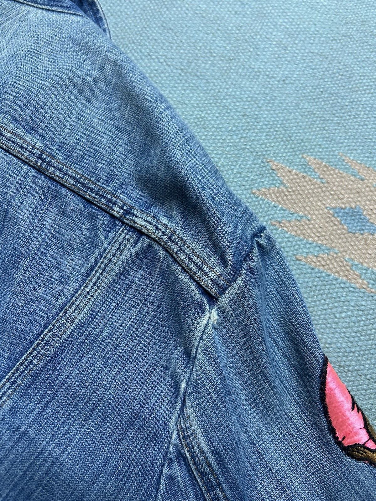 Vintage VTG 70s wrangler no fault denim jacket faded speedy patch L Size US L / EU 52-54 / 3 - 13 Thumbnail