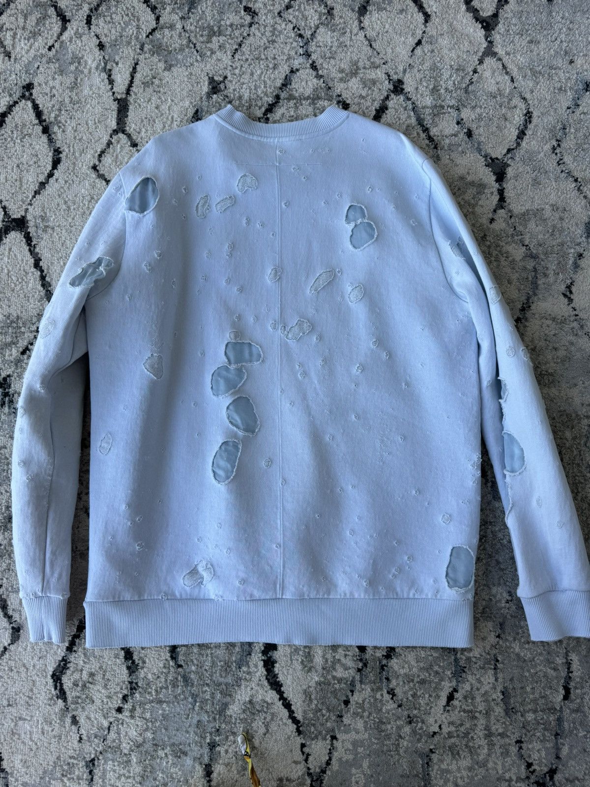 Givenchy Givenchy Baby Blue Destroyed/Distressed Logo Crewneck Size US L / EU 52-54 / 3 - 2 Thumbnail