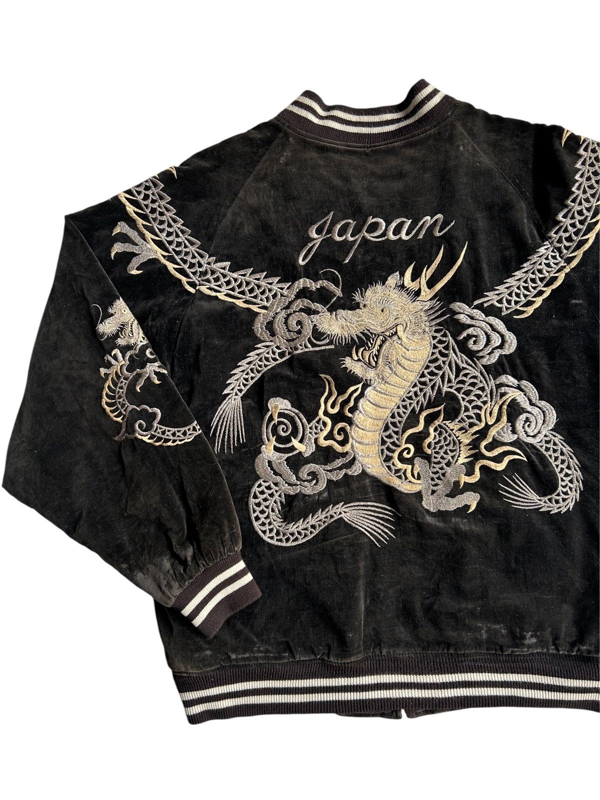 Japanese Brand THRASHED Vintage Sukajan Embroidery Sunfaded Jacket Size US XL / EU 56 / 4 - 1 Thumbnail