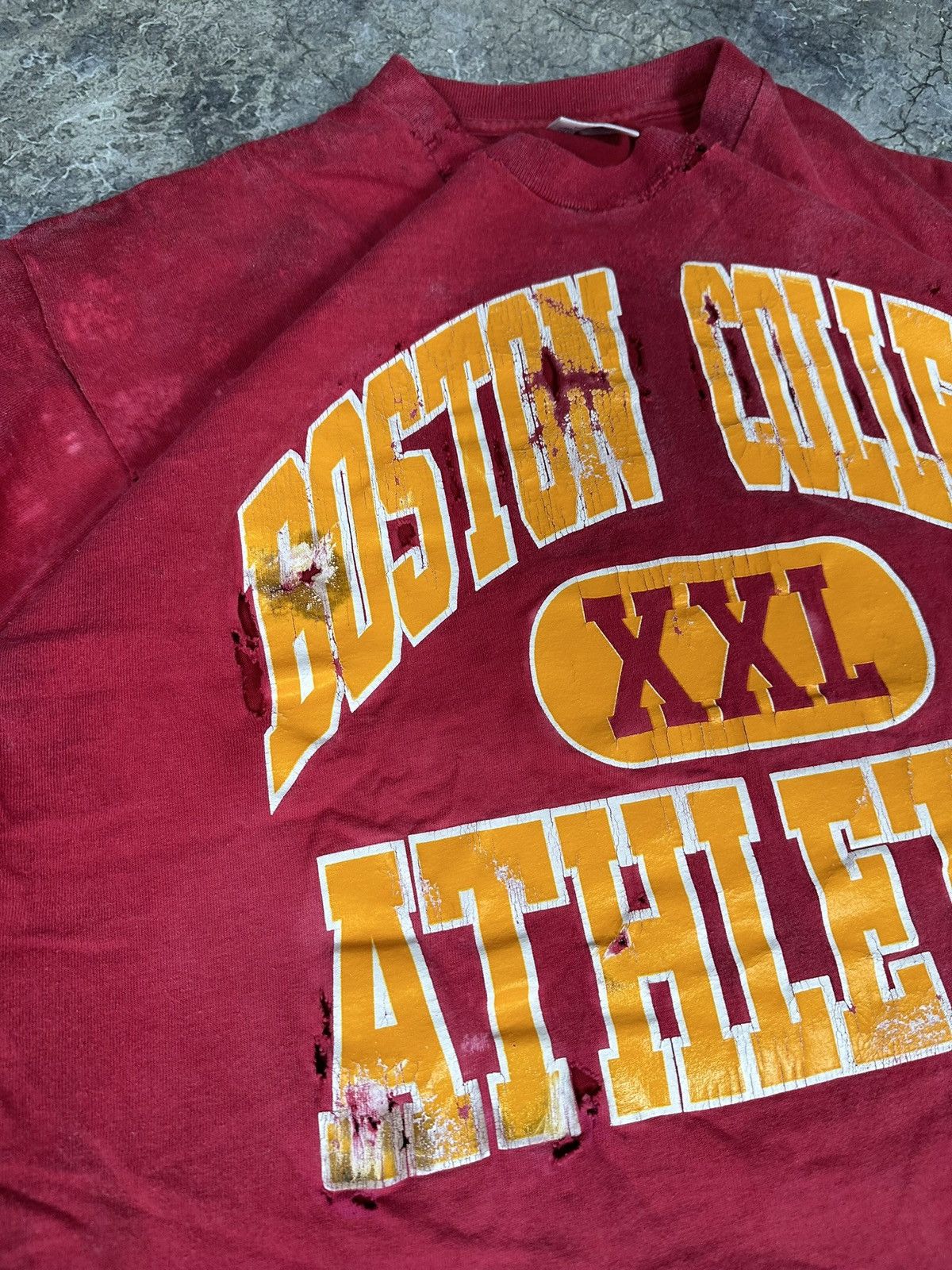 Vintage Vintage Thrashed Boston Athletics Tee Size US XL / EU 56 / 4 - 4 Thumbnail