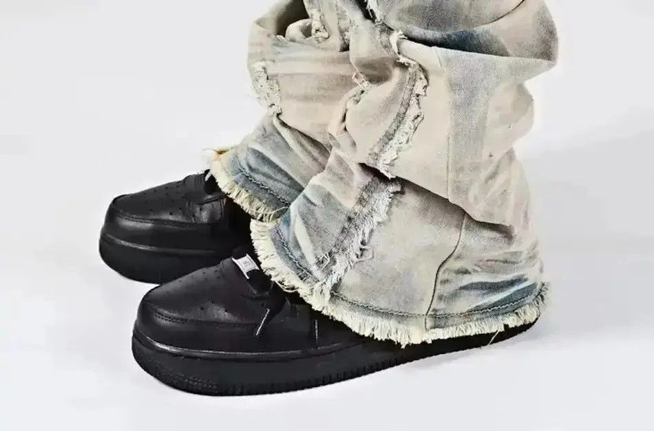 Japanese Brand Distressed Cargo Stack Denim Jeans Size US 32 / EU 48 - 4 Thumbnail